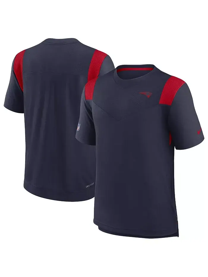 Мужская синяя тоновая футболка New England Patriots Sideline Logo Performance Player Nike — изображение 1 из 1