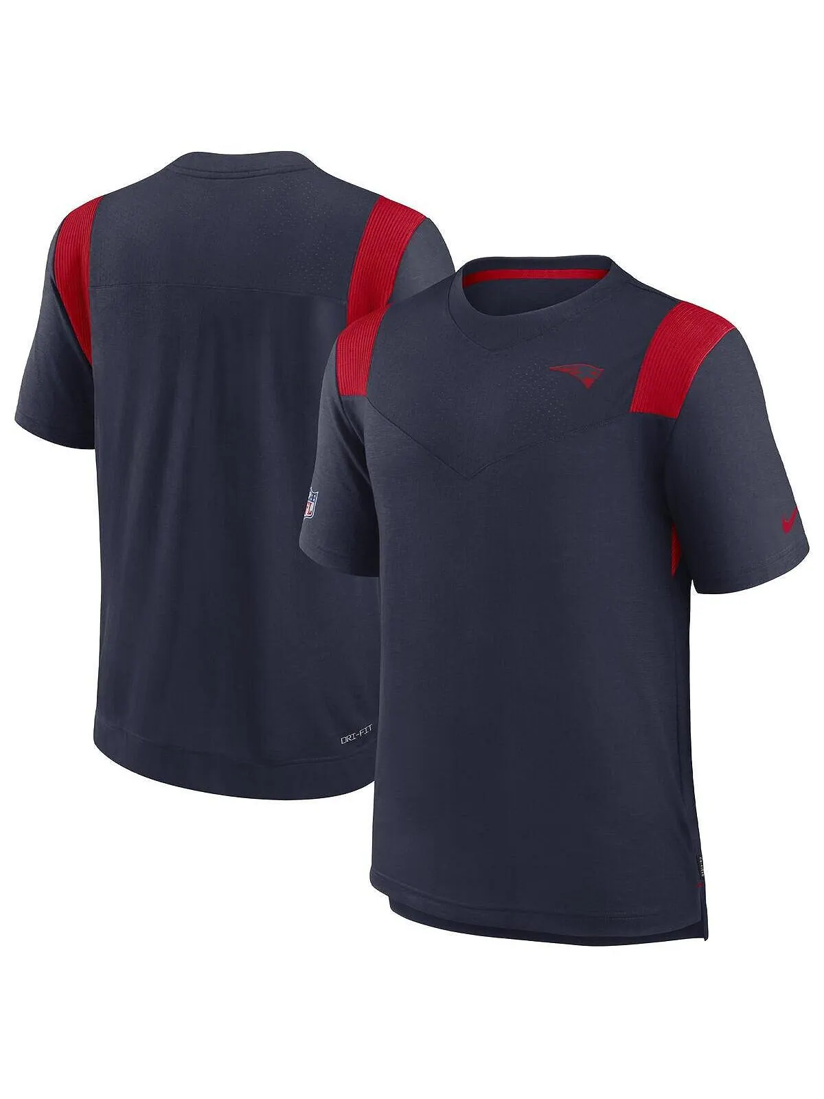 Мужская темно-синяя футболка с логотипом new england patriots sideline performance player Nike — изображение 1 из 1