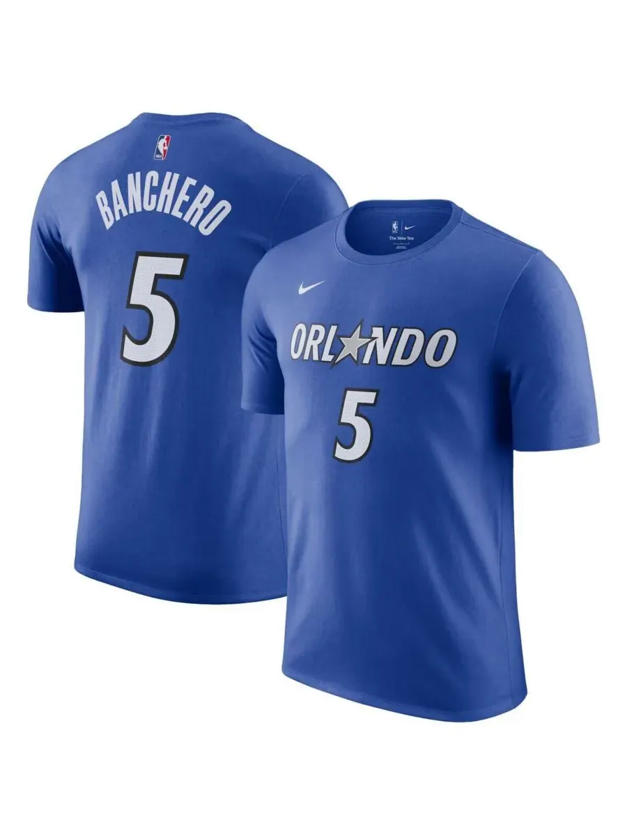 Nike Мужская синяя футболка Paolo Banchero Orlando Magic Icon Edition с номером игрока — изображение 1 из 3, синий