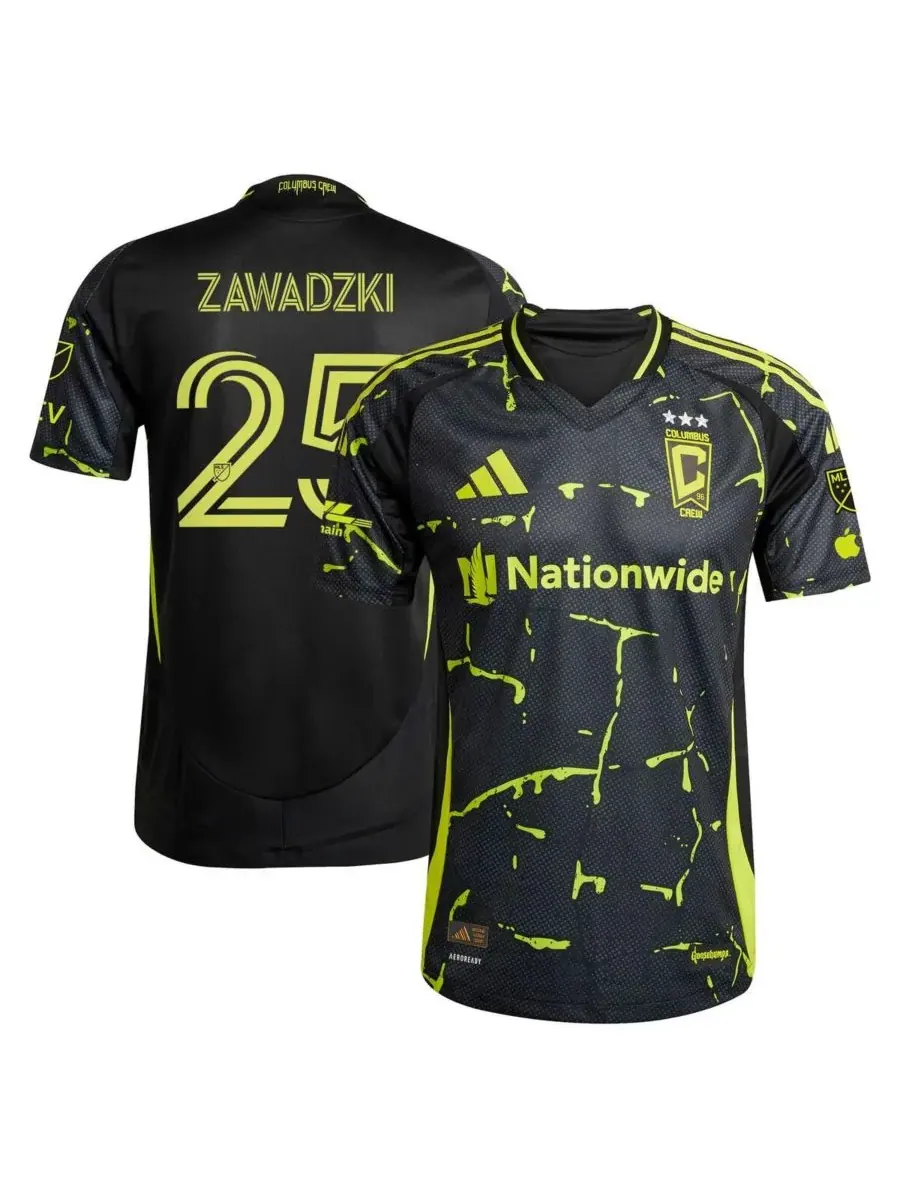 Adidas Мужская черная футболка Шона Завадзки Columbus Crew 2025 из фильма «Мурашки по коже» (The