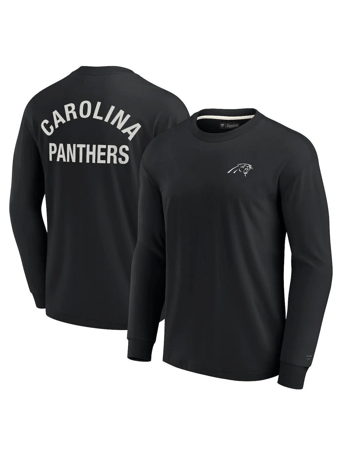 Мужская и женская супермягкая футболка с длинным рукавом Black Carolina Panthers Fanatics Signature — изображение 1 из 3
