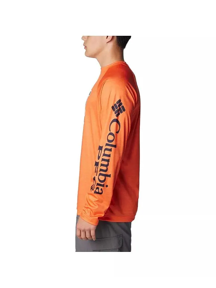 Мужская оранжевая футболка Auburn Tigers PFG Terminal Tackle Omni-Shade Raglan с длинным рукавом — изображение 2 из 3