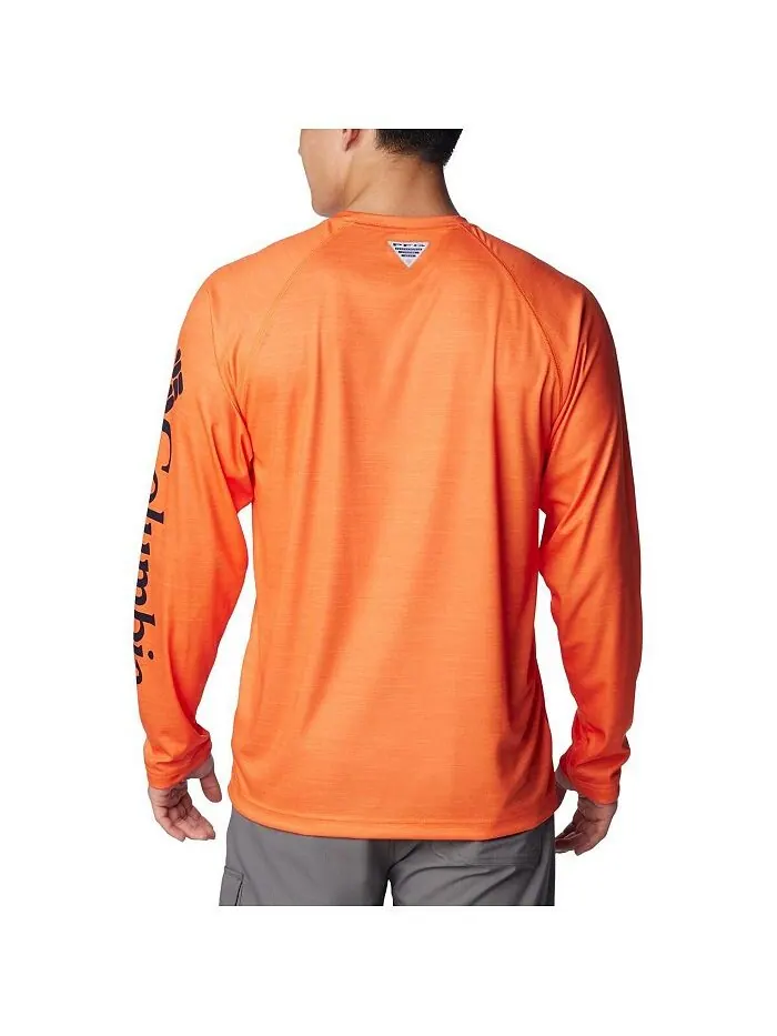 Мужская оранжево-каштановая футболка реглан с длинным рукавом PFG Terminal Tackle Omni-Shade Raglan — изображение 3 из 3
