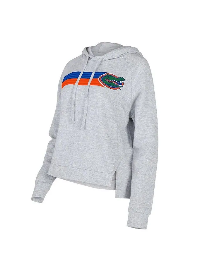 Женский серый пуловер с капюшоном Florida Gators Cedar Tri-Blend реглан Concepts Sport — изображение 1 из 1