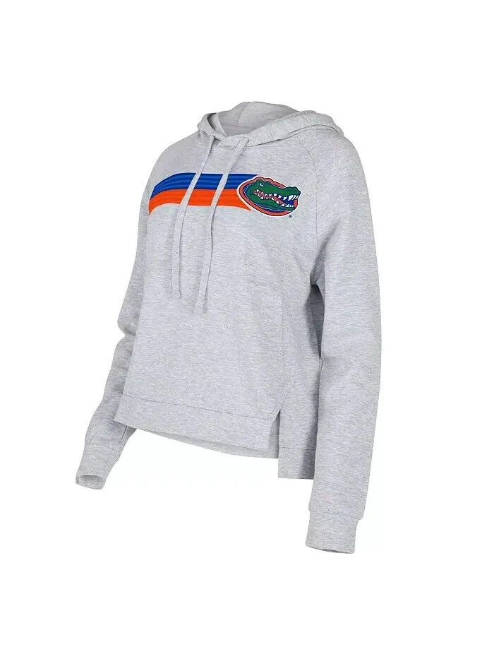 Женский серый пуловер с капюшоном Florida Gators Cedar Tri-Blend реглан Concepts Sport — изображение 1 из 1