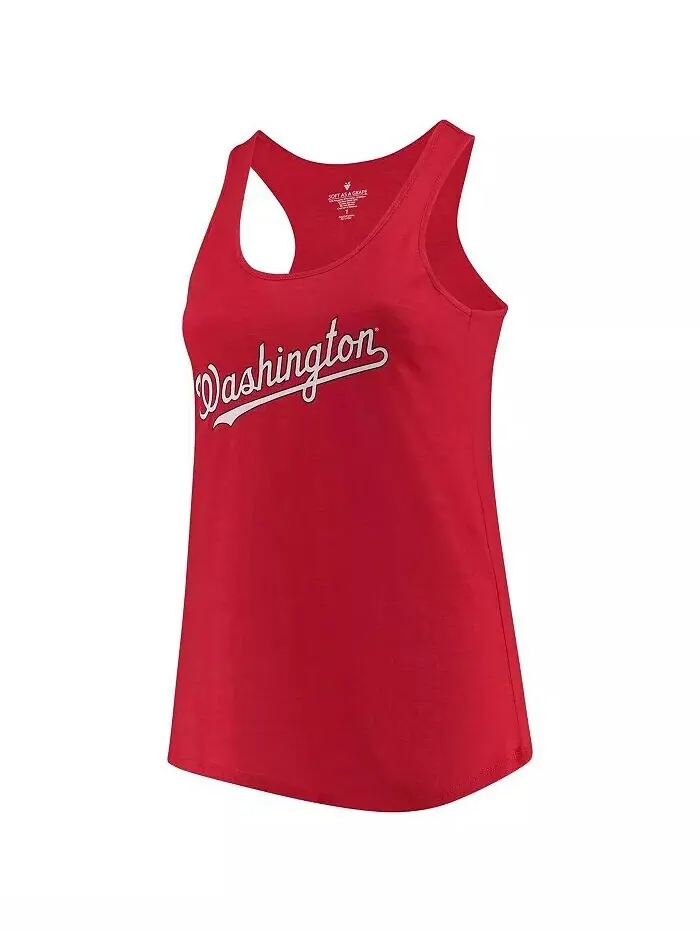 Женская красная майка больших размеров Washington Nationals Swing for the Fences Racerback Soft As — изображение 3 из 3