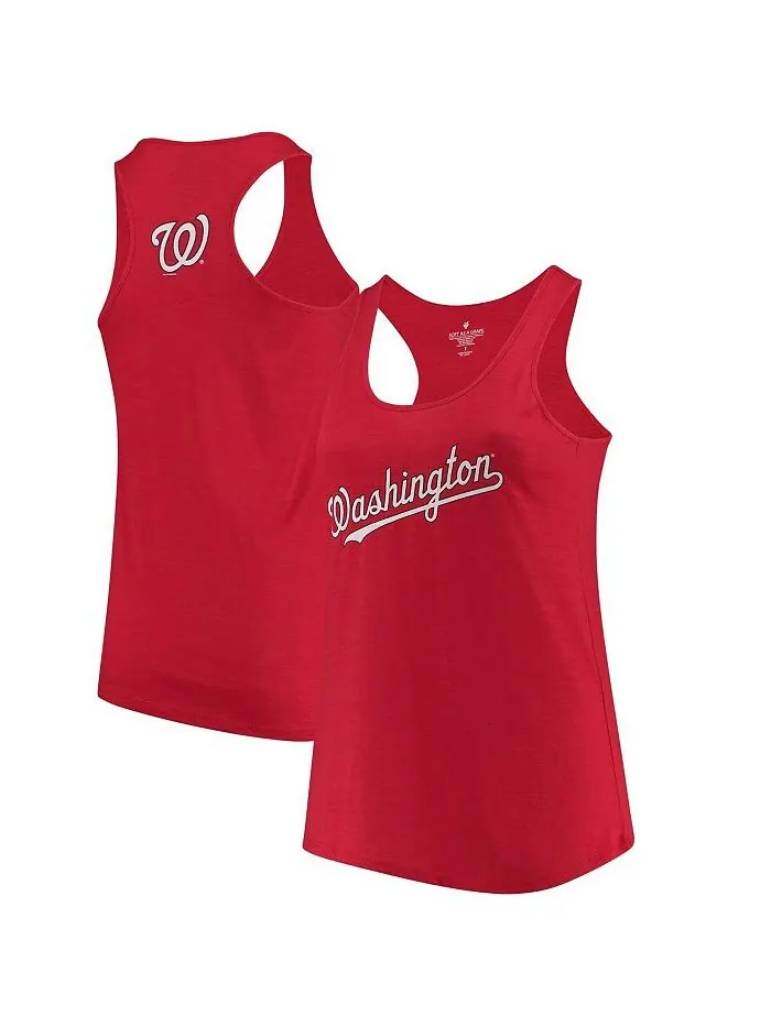 Женская красная майка больших размеров Washington Nationals Swing for the Fences Racerback Soft As