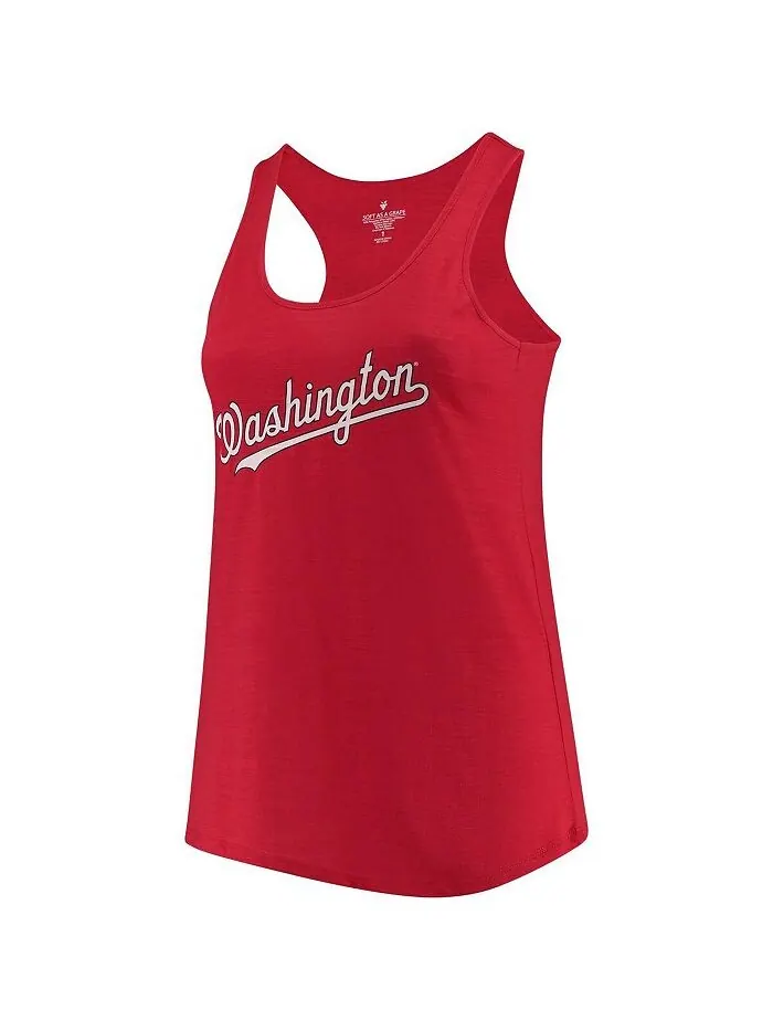 Женская красная майка больших размеров Washington Nationals Swing for the Fences Racerback Soft As — изображение 3 из 3
