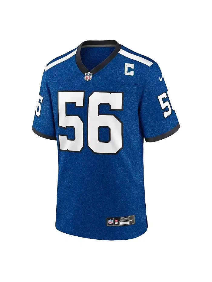 Мужская альтернативная игровая футболка Quenton Nelson в королевском цвете Indianapolis Colts — изображение 2 из 3