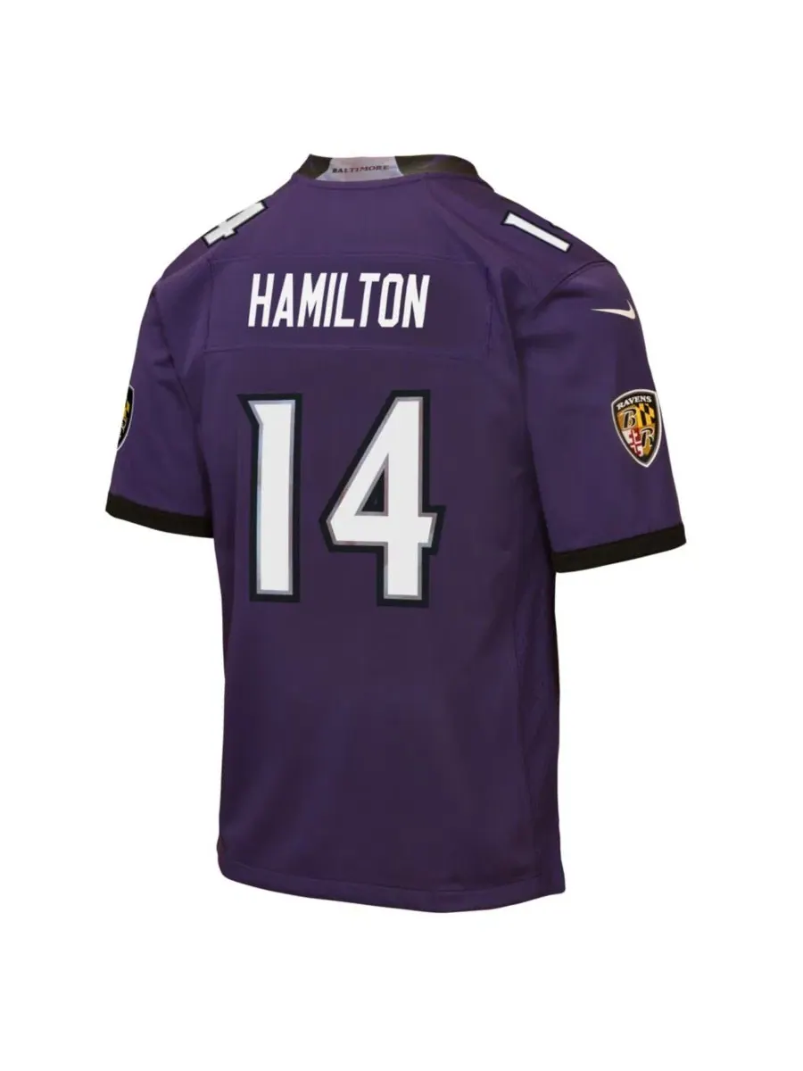 Детская футболка с коротким рукавом Kyle Hamilton Purple Baltimore Ravens Team Game Jersey Nike — изображение 3 из 3