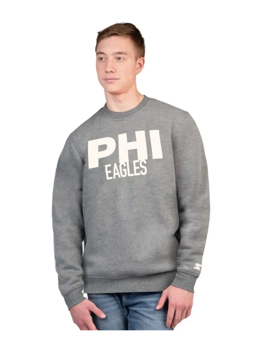 Свитшот мужской с флисовой подкладкой Philadelphia Eagles Assist Starter — изображение 1 из 2, темно-серый