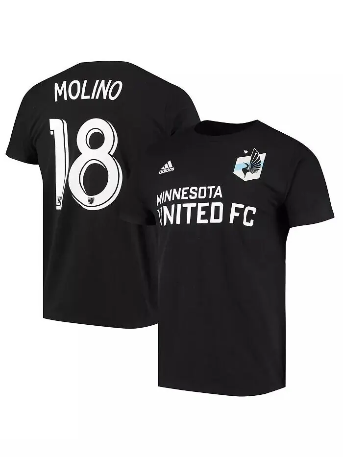 Мужская черная футболка Kevin Molino Minnesota United FC Go To Name and Number Adidas