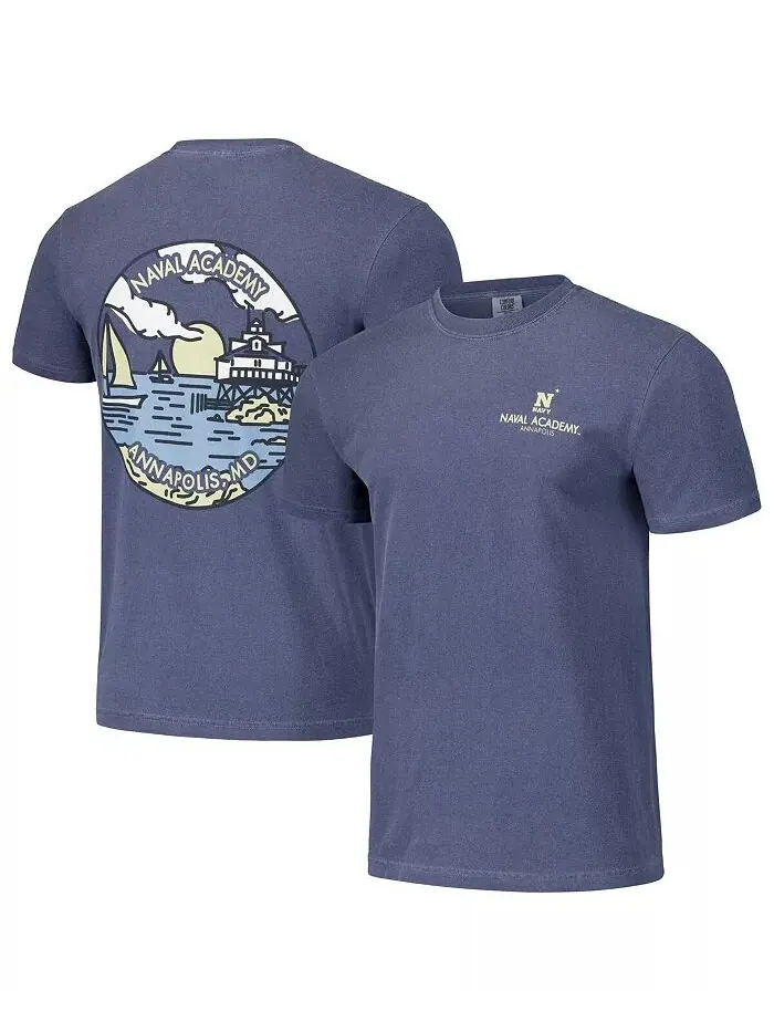 Футболка Navy Midshipmen Scenic Comfort Colors для мужчин и женщин Image One — изображение 1 из 3