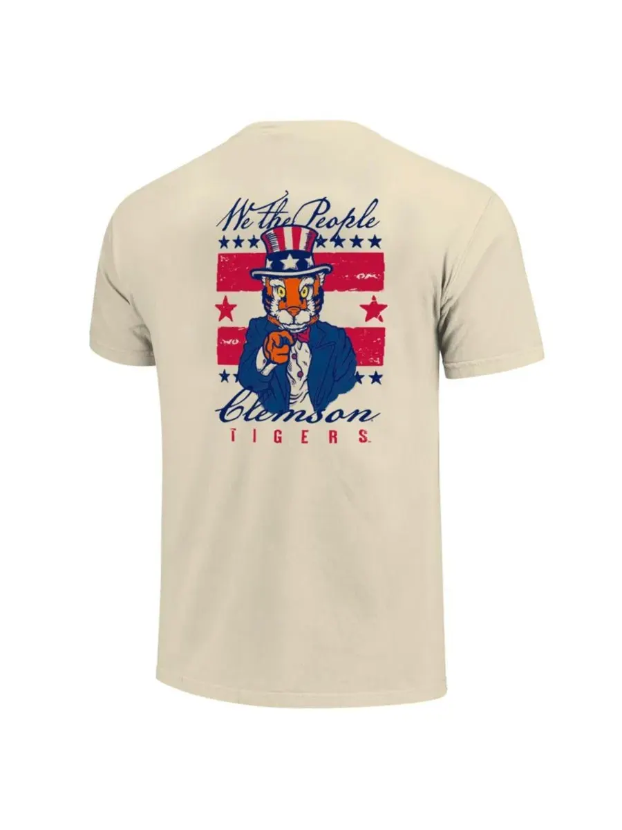 Футболка с принтом Uncle Sam Mascot Image One — изображение 2 из 3, бежевый