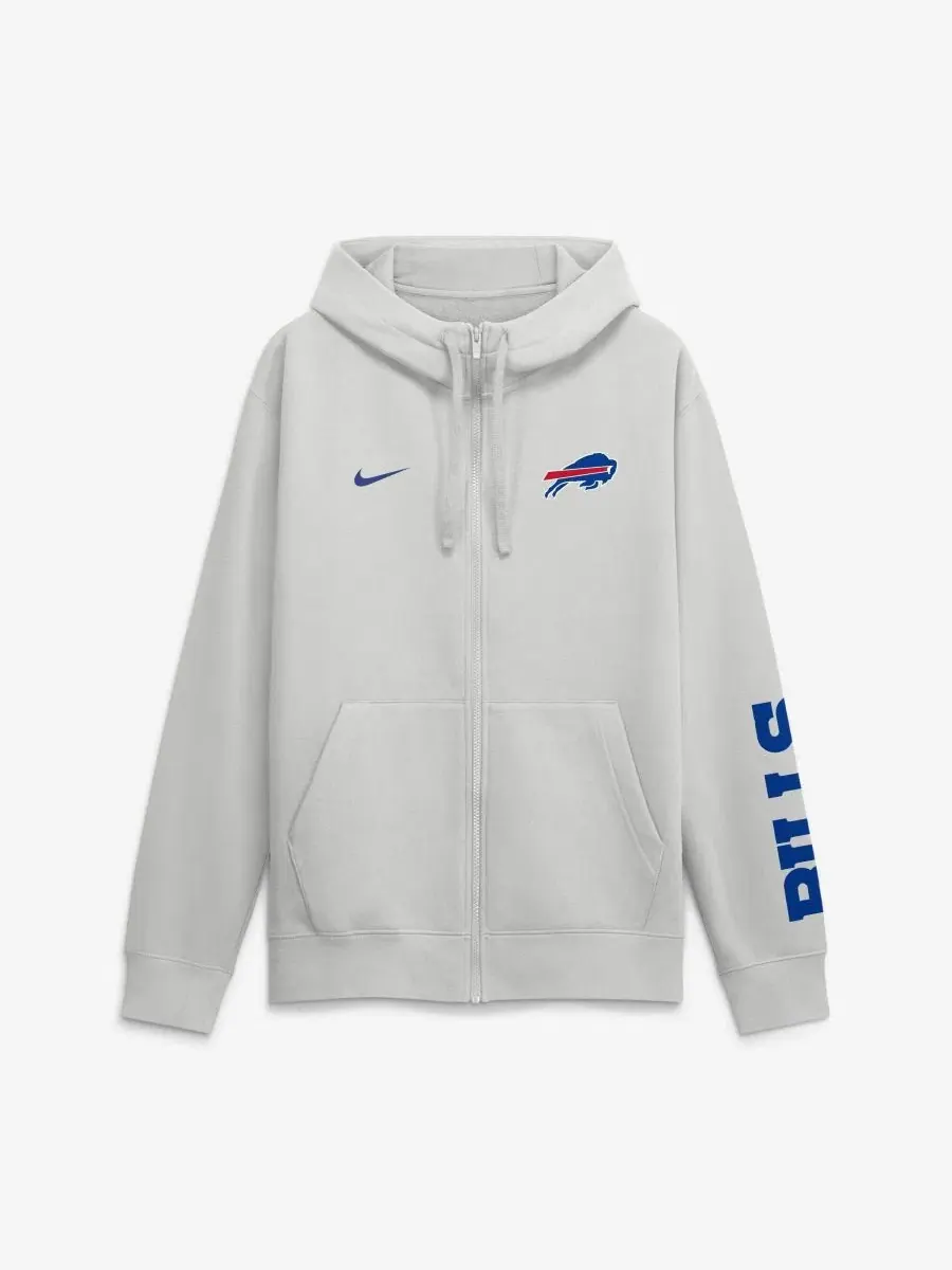Худи на молнии Buffalo Bills Cool Down Club Nike — изображение 1 из 2, серый