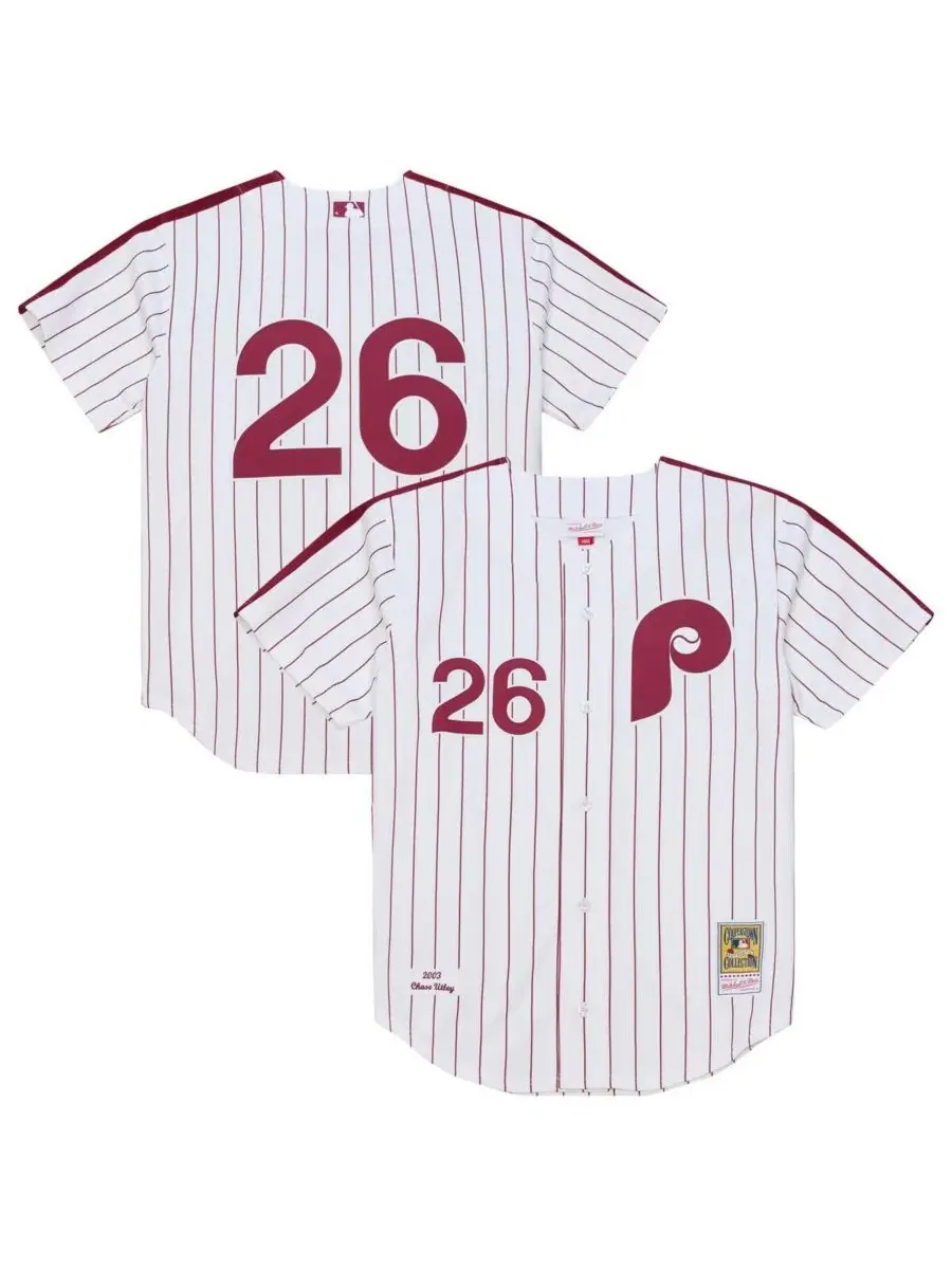 Джерси Mitchell & Ness Chase Utley Philadelphia Phillies 2003 Cooperstown Collection Authentic — изображение 1 из 4, белый