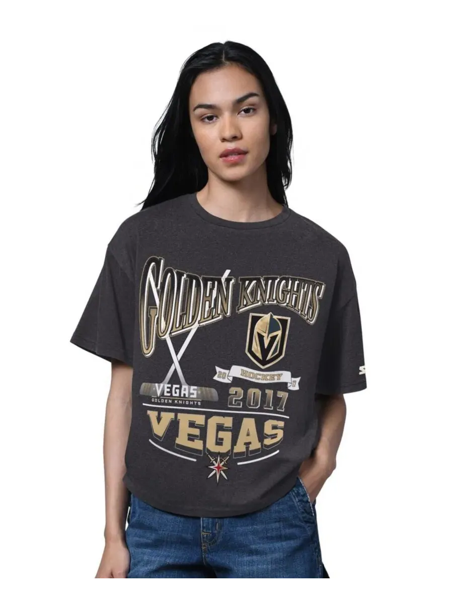 Футболка оверсайз с принтом Vegas Golden Knights Hall of Fame Starter — изображение 1 из 2, черный