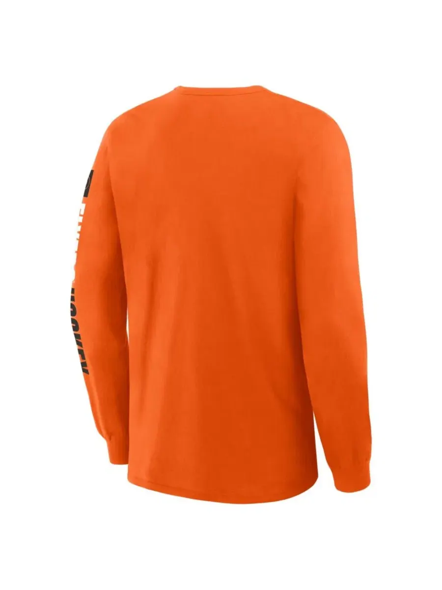 Футболка с длинным рукавом с принтом Goal Crease Legacy Fanatics — изображение 2 из 5, оранжевый