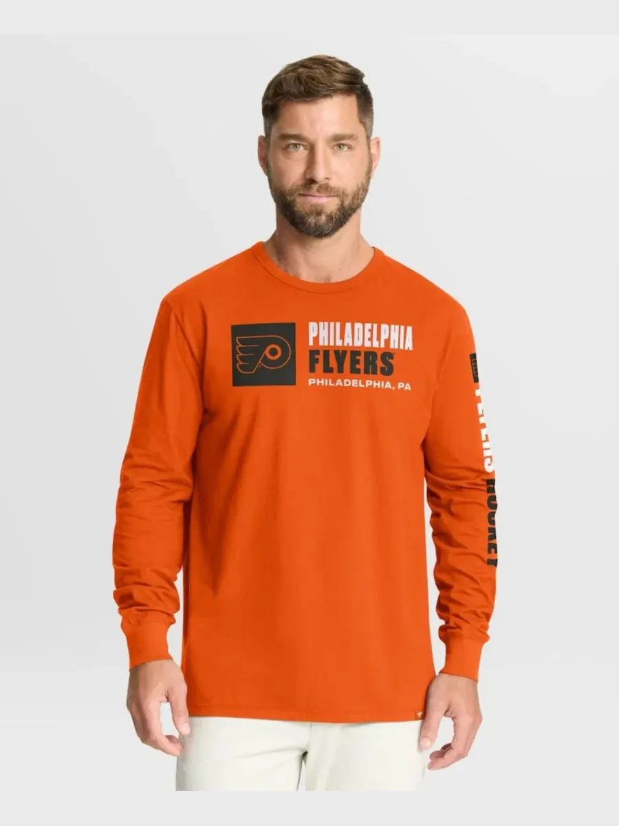 Футболка с длинным рукавом с принтом Goal Crease Legacy Fanatics — изображение 5 из 5, оранжевый
