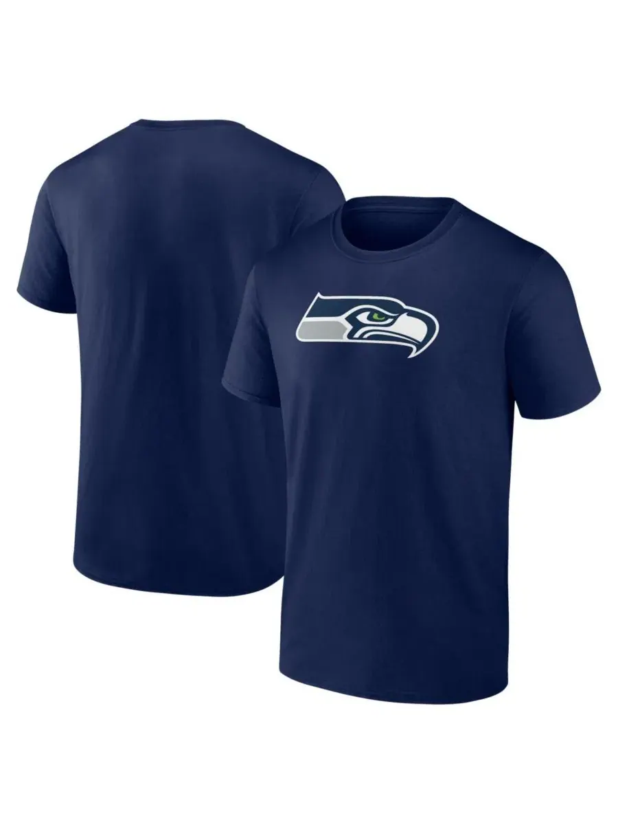 Футболка с принтом Primary Logo Seattle Seahawks Logo Athletic — изображение 1 из 3, темно-синий