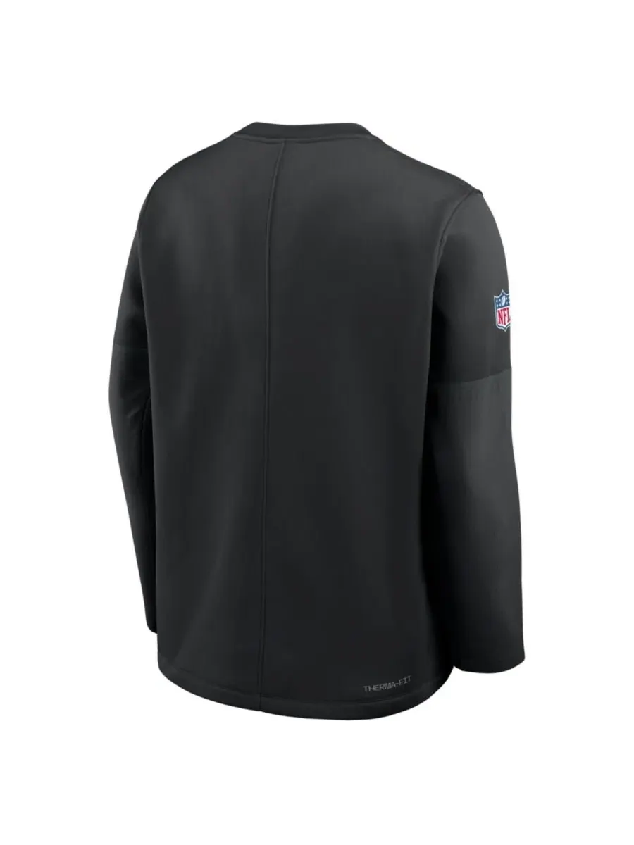 Свитшот с длинным рукавом New York Jets Sideline Coaches Team Present Therma-FIT Nike — изображение 3 из 3, черный зеленый