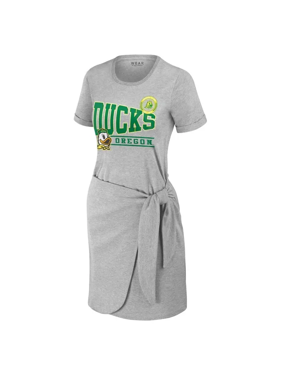 Платье-футболка с узлом Heather Gray Oregon Ducks WEAR by Erin Andrews — изображение 2 из 3, серый