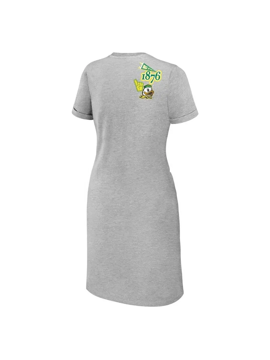 Платье-футболка с узлом Heather Gray Oregon Ducks WEAR by Erin Andrews — изображение 3 из 3, серый