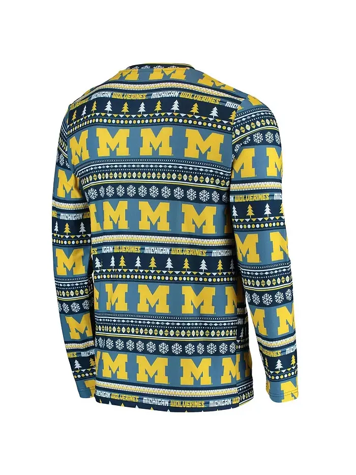 Мужской комплект из свитера и брюк Michigan Wolverines в синем цвете с длинными рукавами Concepts — изображение 3 из 4