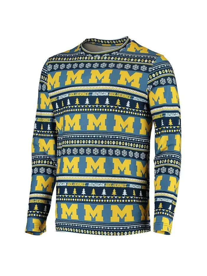 Мужской комплект из свитера и брюк Michigan Wolverines в синем цвете с длинными рукавами Concepts — изображение 4 из 4