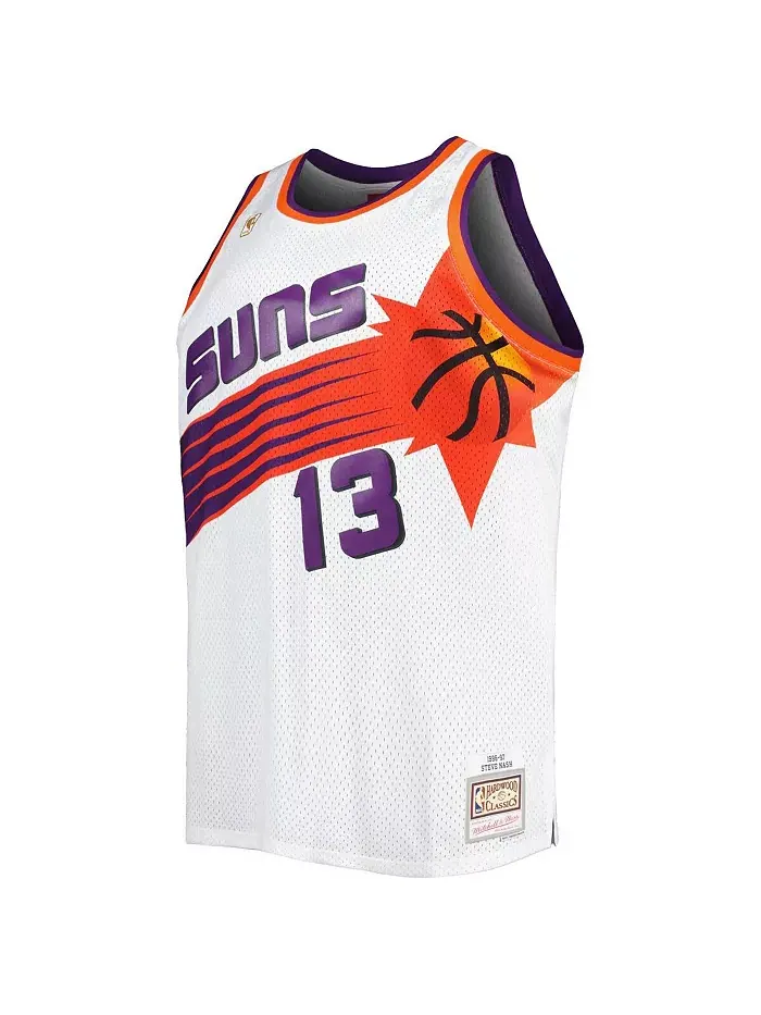 Мужская баскетбольная майка Steve Nash белого цвета Phoenix Suns в стиле Hardwood Classics 1996-97 — изображение 3 из 3