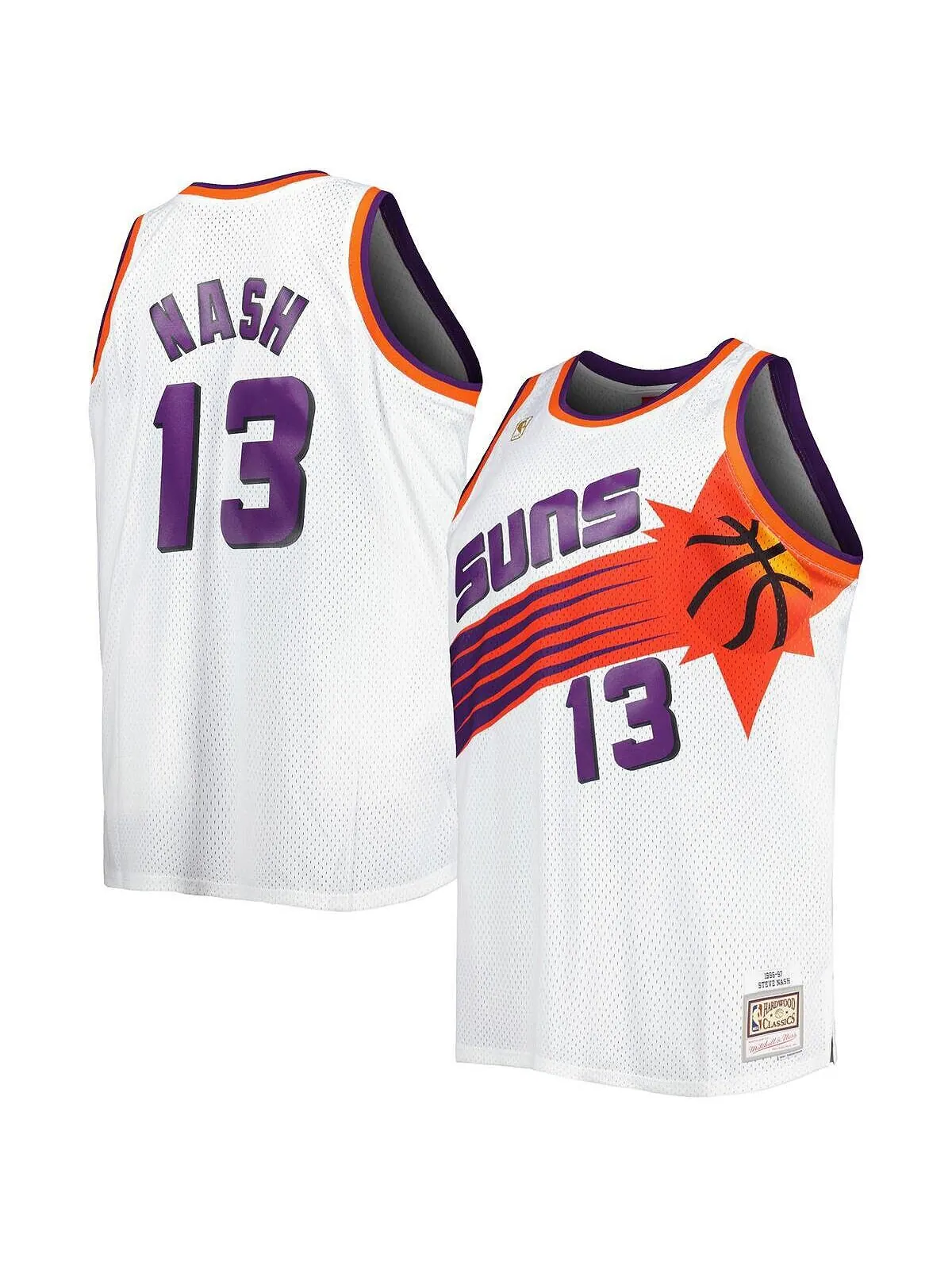 Мужская майка Steve Nash White Phoenix Suns Big and Tall Hardwood Classics 1996-97 Swingman — изображение 1 из 3, белый