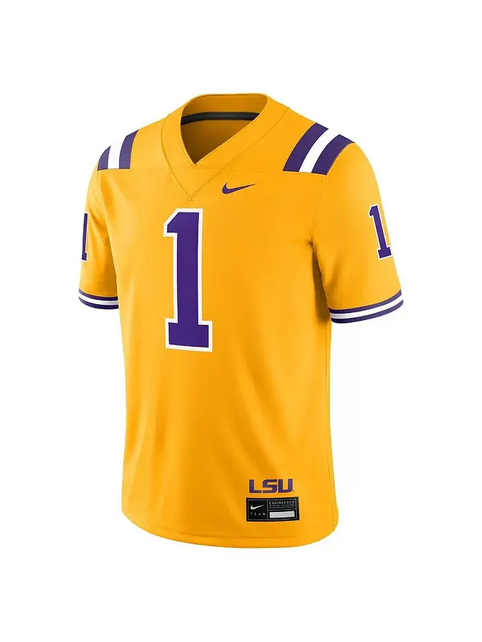 Мужская футболка 1 Gold LSU Tigers Alternate Game Jersey Nike — изображение 2 из 3