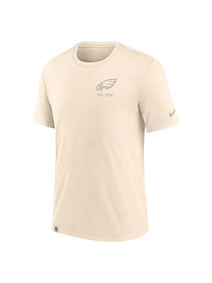 Мужская футболка Philadelphia Eagles Glory Tri-Blend кремового цвета Nike — изображение 2 из 3