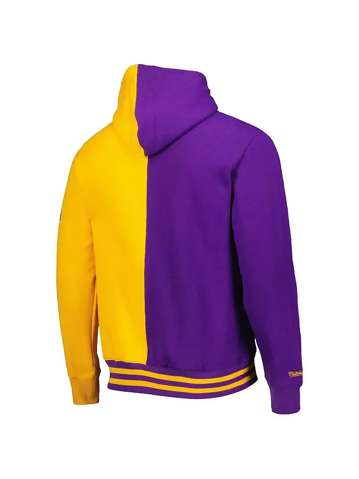 Мужская фиолетовая и золотая толстовка с капюшоном Hardwood Classics Split Los Angeles Lakers — изображение 2 из 3