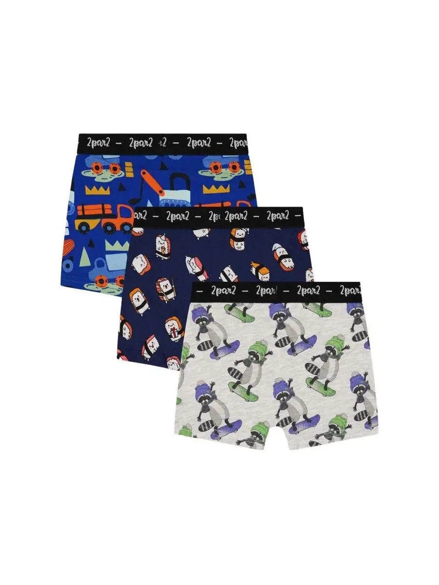Комплект из 3 боксеров с принтом, модель Holiday Prints Deux par Deux, Fun Print — изображение 2 из 5