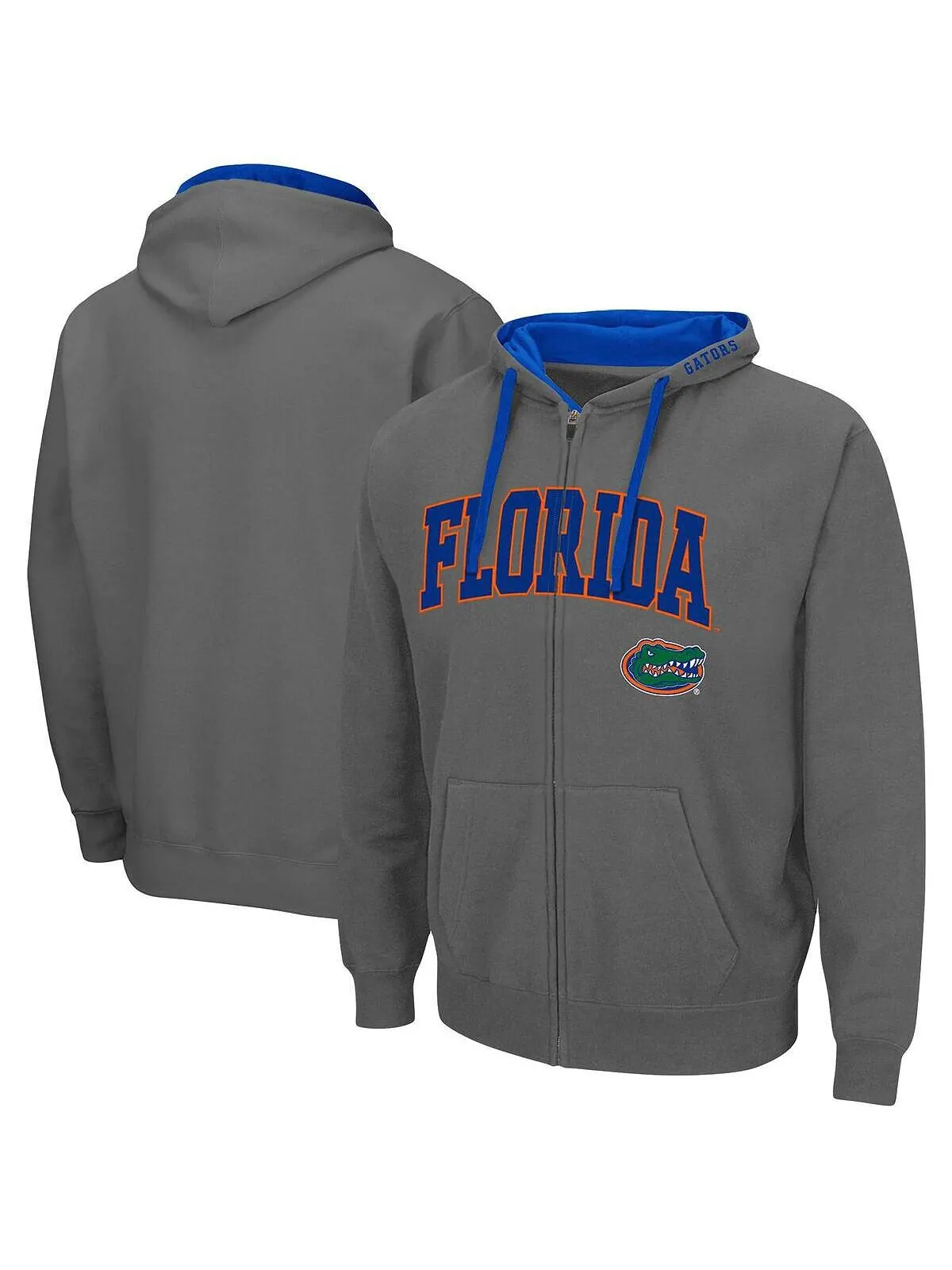 Мужская темно-серая толстовка с капюшоном florida gators big and tall с молнией во всю длину — изображение 1 из 3