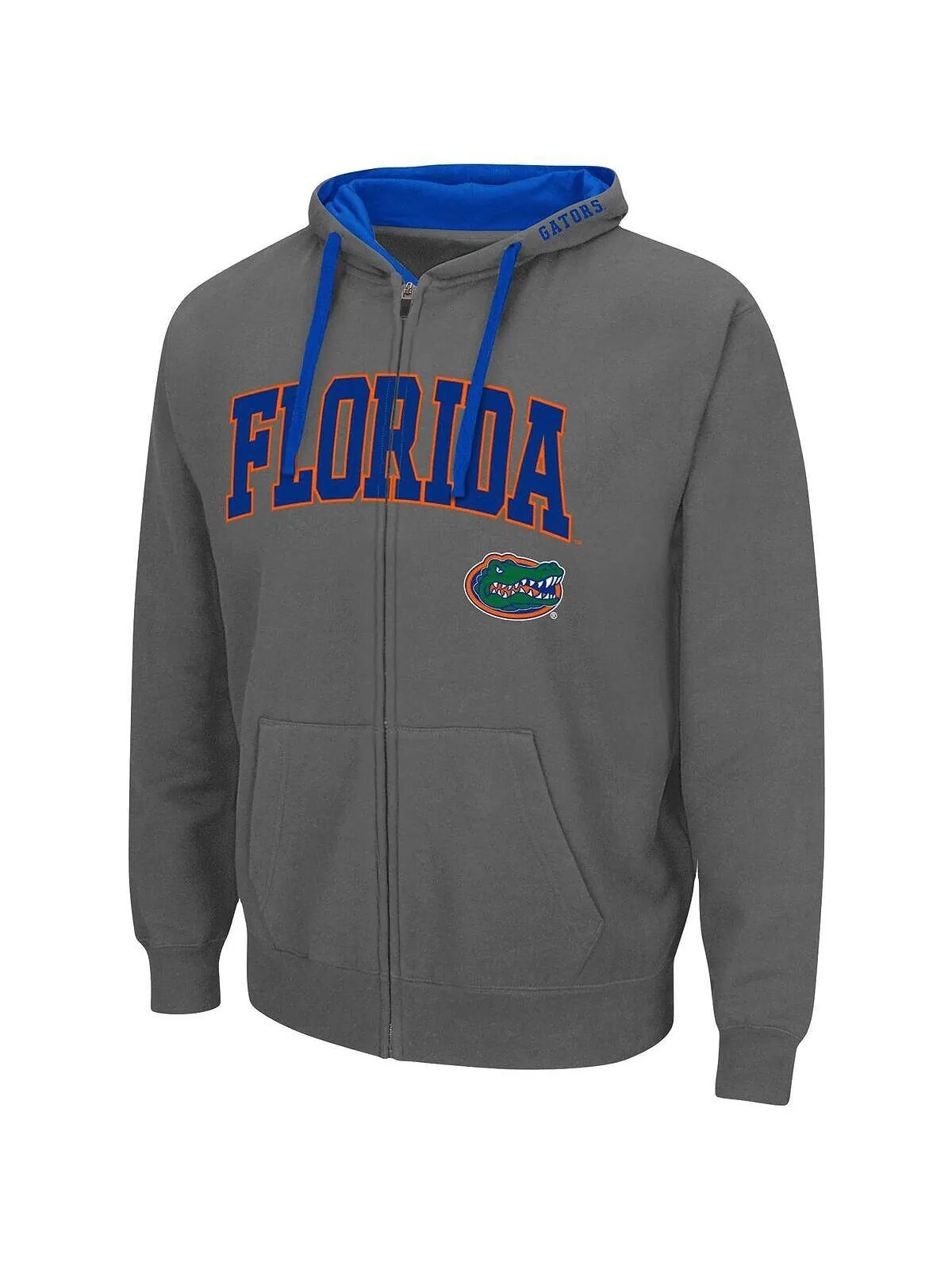 Мужская темно-серая толстовка с капюшоном florida gators big and tall с молнией во всю длину — изображение 2 из 3