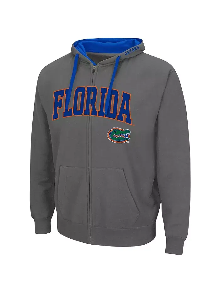 Мужская толстовка с молнией Florida Gators Big and Tall цвета древесного угля Colosseum — изображение 2 из 3