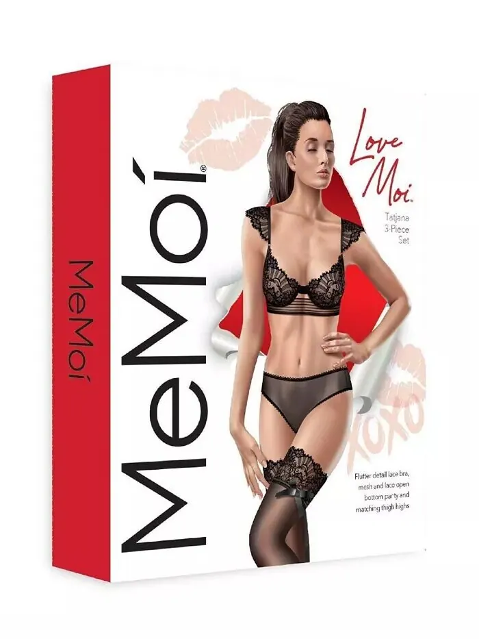 Женский комплект нижнего белья Tatjana Matching Lace Detail из 3 предметов MeMoi — изображение 4 из 4