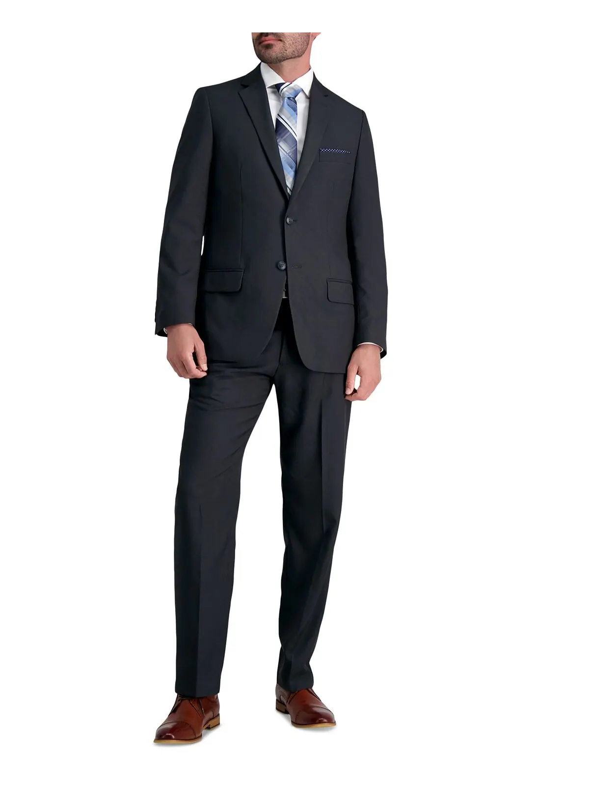 Мужской костюм Smart Wash Tech Suit классической посадки, раздельный Haggar — изображение 3 из 9, черный