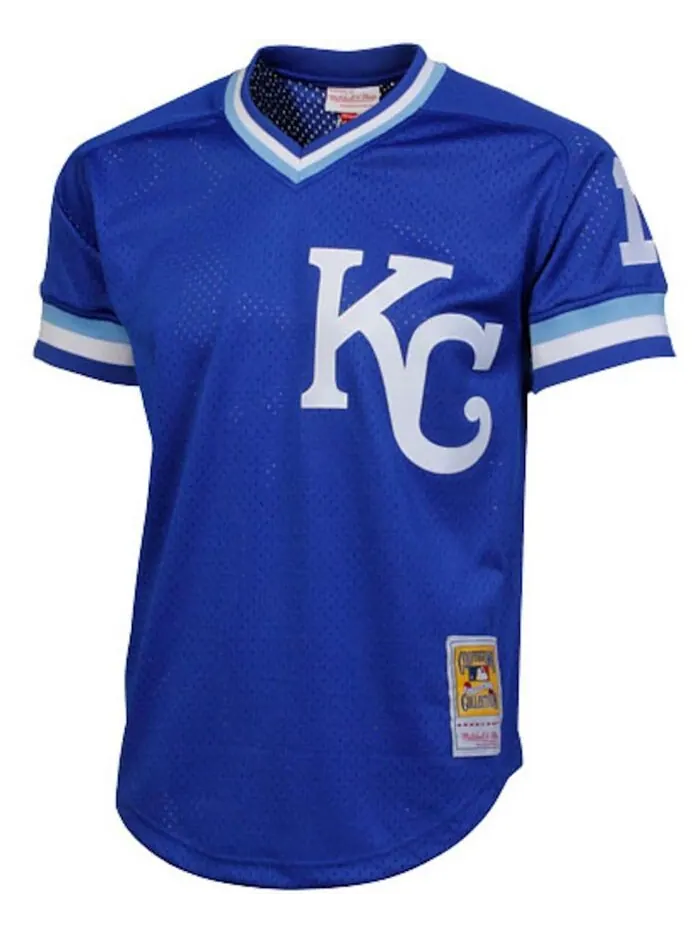 Мужской тренировочный трикотаж из ватина из сетки Bo Jackson Kansas City Royals Royal 1989 года из — изображение 3 из 5