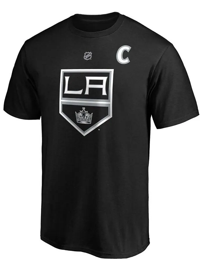 Мужская черная футболка Anze Kopitar Los Angeles Kings Team с аутентичным именем и номером Stack — изображение 2 из 3, черный