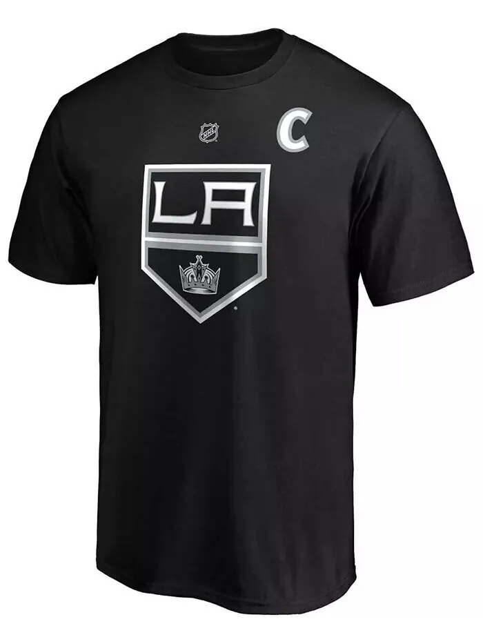 Мужская черная футболка Anze Kopitar Los Angeles Kings Team с аутентичным именем и номером Stack — изображение 2 из 3