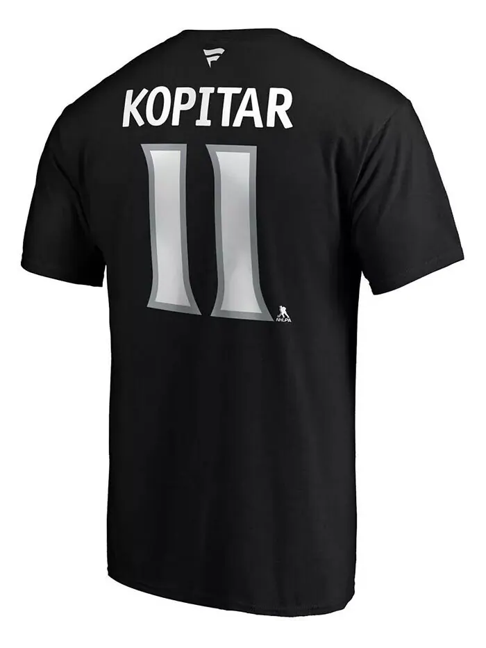 Мужская черная футболка Anze Kopitar Los Angeles Kings Team с аутентичным именем и номером Stack — изображение 3 из 3