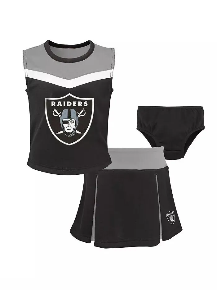 Комплект из двух предметов для девочек Black Las Vegas Raiders Spirit Cheerleader с панталонами — изображение 1 из 4