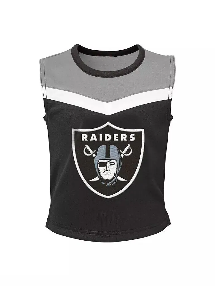 Комплект из двух предметов для девочек Black Las Vegas Raiders Spirit Cheerleader с панталонами — изображение 2 из 4