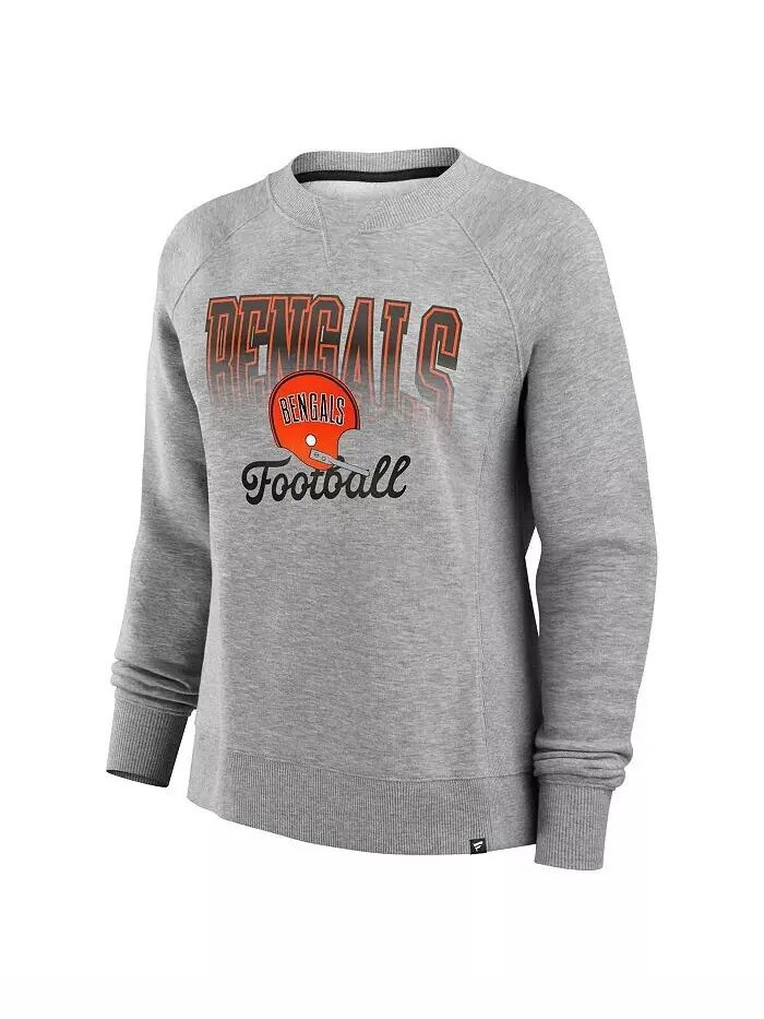 Женская флисовая толстовка-пуловер цвета «меланж» Cincinnati Bengals Hit Hard Fanatics — изображение 2 из 3