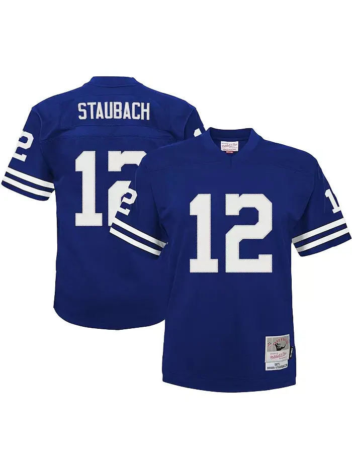 Детская футболка Dallas Cowboys с именем и номером Roger Staubach, синяя, ретро-дизайн 1971 года — изображение 1 из 3