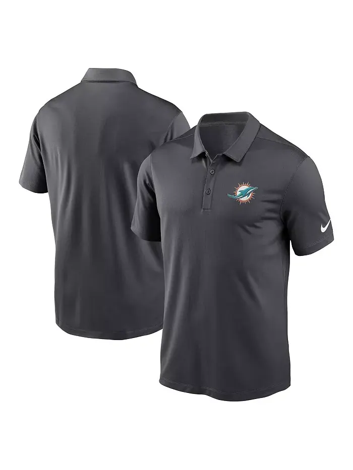 Мужская поло Franchise Performance Miami Dolphins цвета антрацит Nike — изображение 1 из 3