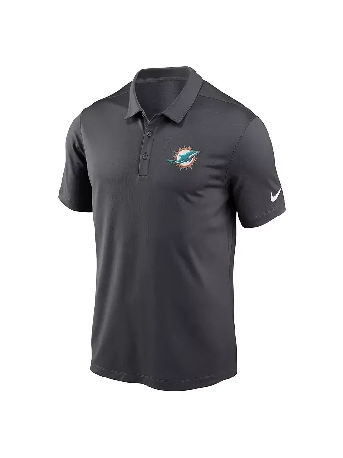 Мужская поло Franchise Performance Miami Dolphins цвета антрацит Nike — изображение 3 из 3
